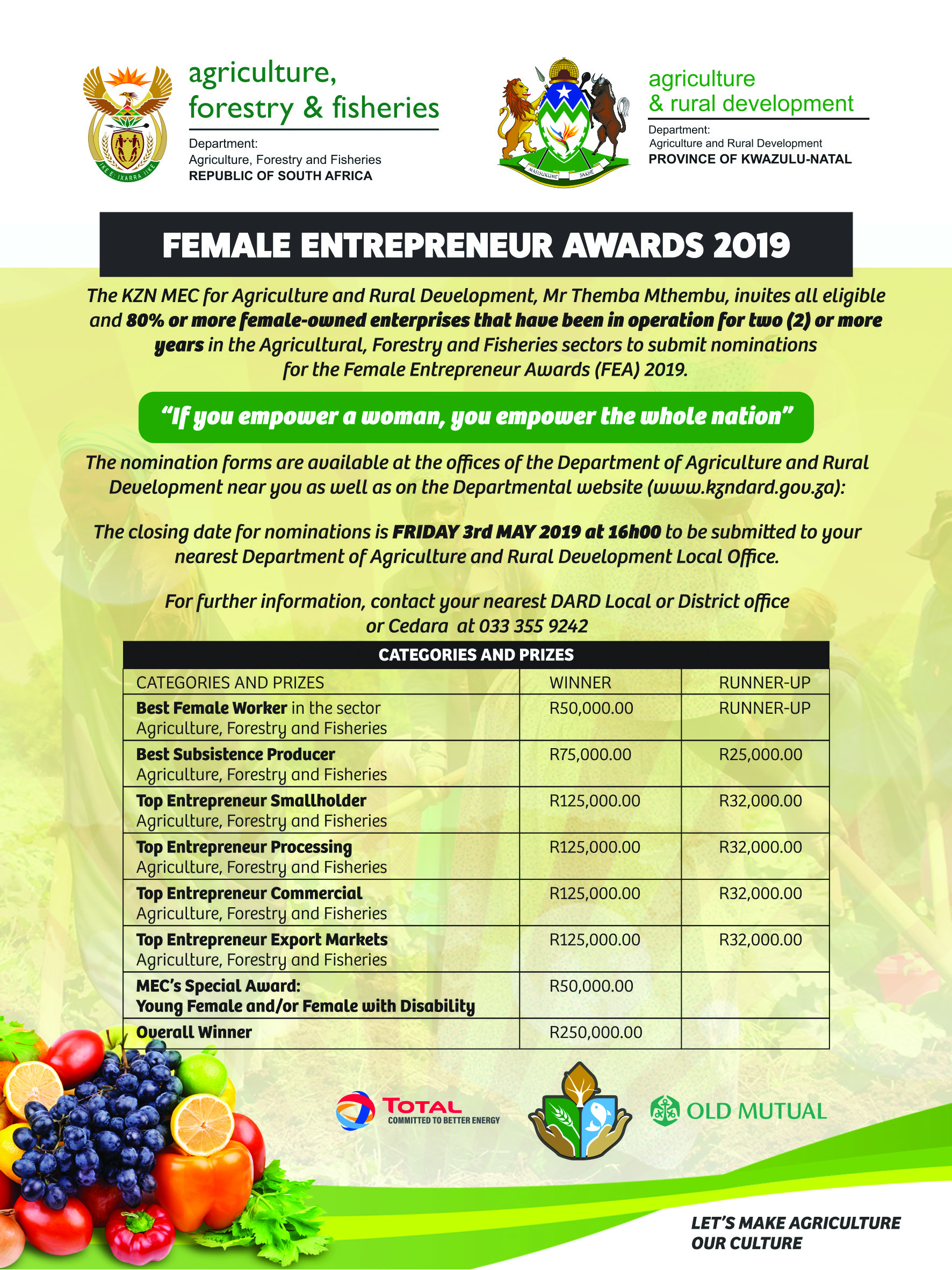 Female Entrepreneur Awards 2019 English advert