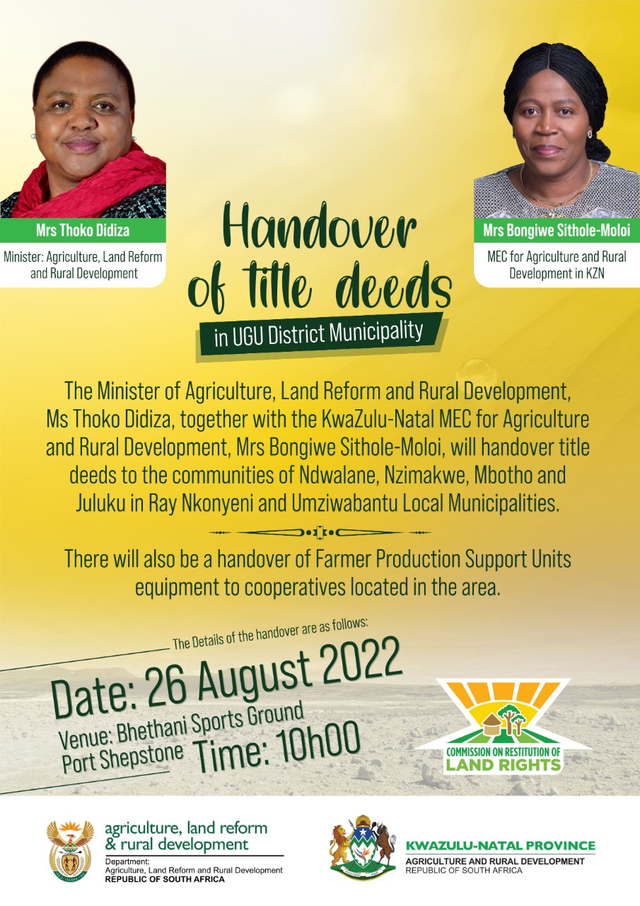 Handover of Title Deeds in UGU District Municipality