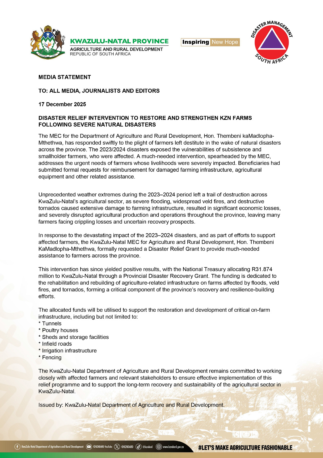 Media Stament in English 