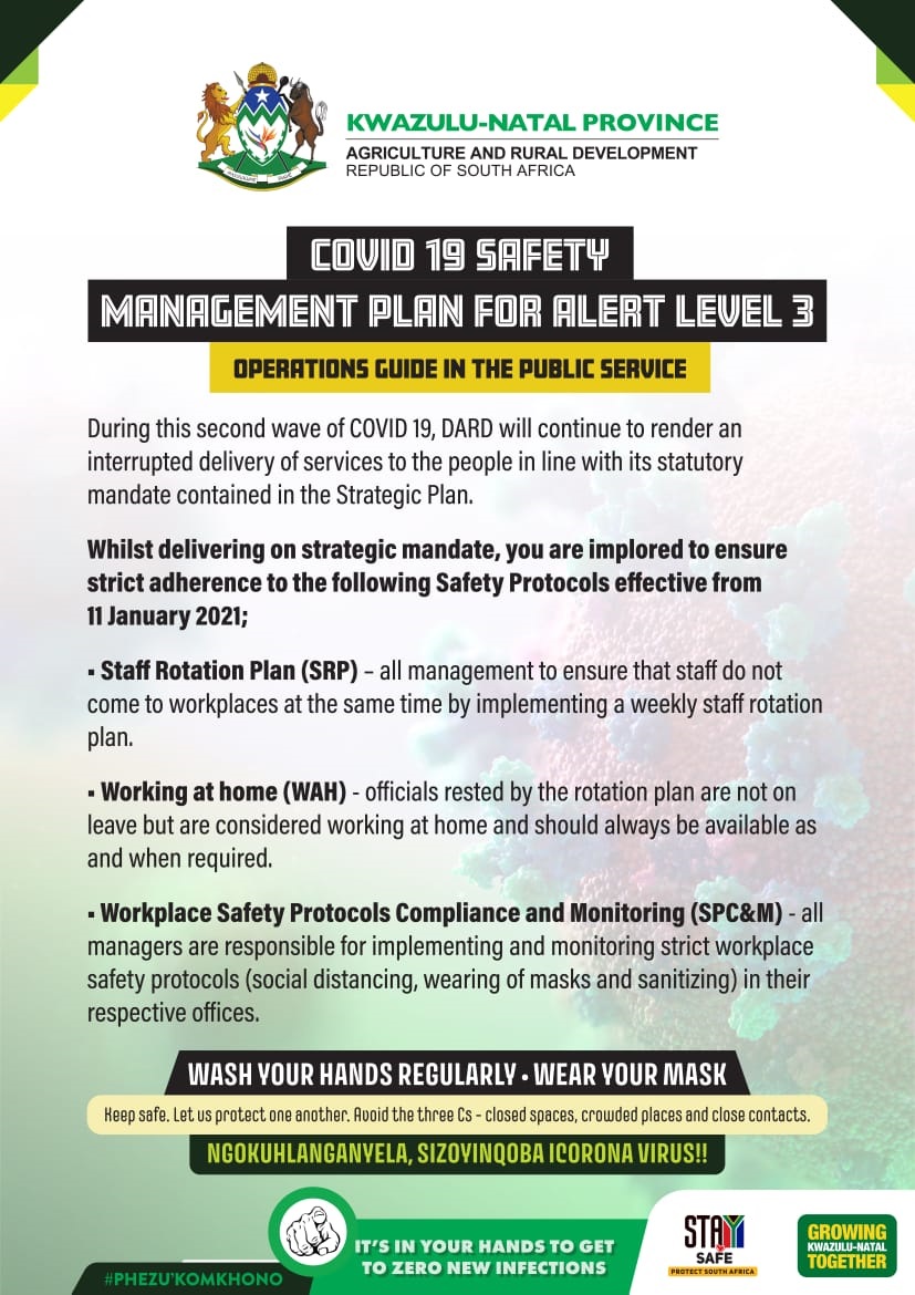 Covid 19 Safety Management Plan for Alert Level 3