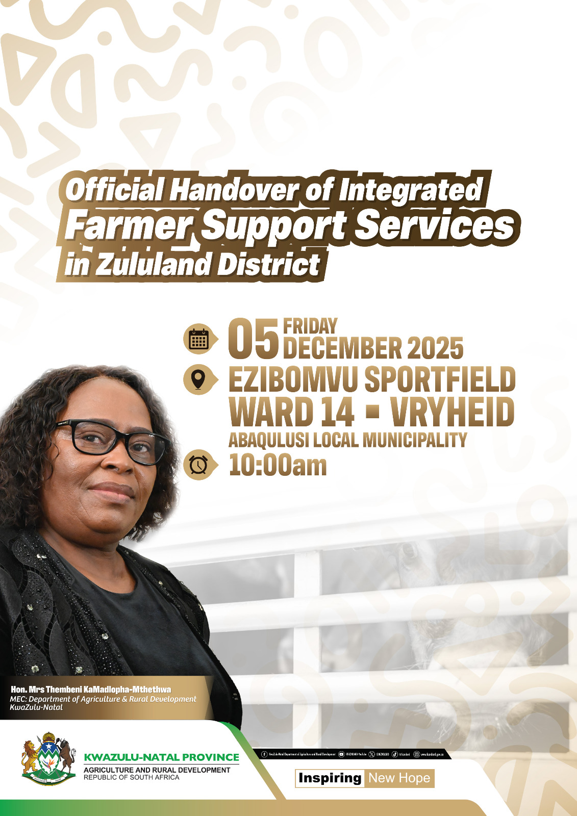 Official handover of integrated Farmer Support Services in Zululand District English